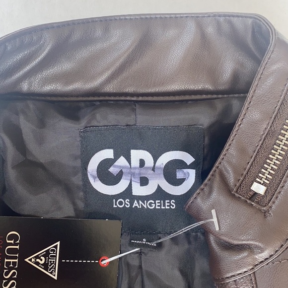 New G by GUESS Big Sur Faux-Leather Moto Jacket S - Picture 5 of 7
